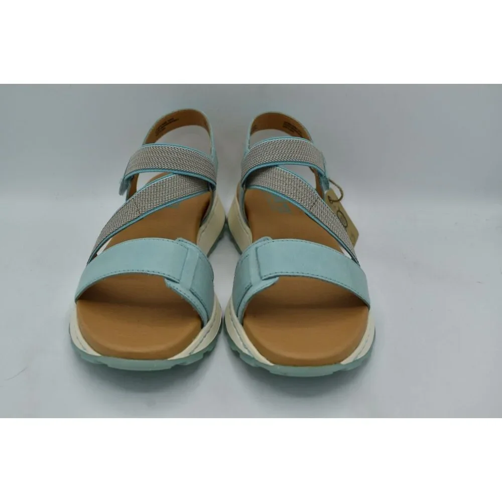 Born Womens Size 11 Mady‎ Turquoise Combo Leather Strappy Open Toe Sandals Shoes